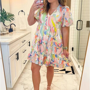 Crosby by Mollie Burch Izzy Dress Palm Beach Marble Multi Color